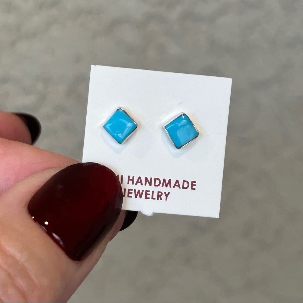 Zuni Square Turquoise Studs